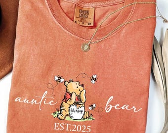 Auntie Bear T-Shirt - Auntie Shirt - Mother's Day Gift - New Aunt Shirt - Baby Reveal T-Shirt - Auntie Gift- Baby Announcement Shirt