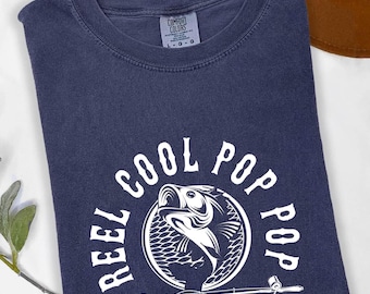 Reel Cool Pop Pop Shirt for Men, Pop-Pop Fishing T-Shirt, Pop Fisherman, Pops Gift from Grandkids, Pop Pop's Fishing Buddy, Poppop Fish Life