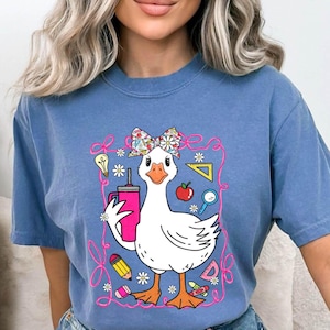 Comfort Colors Silly Goose Teacher Club Shirt, Funny Teacher Tee, Cute Back To School T-Shirt, Funny Goose Group Teacher Apparel