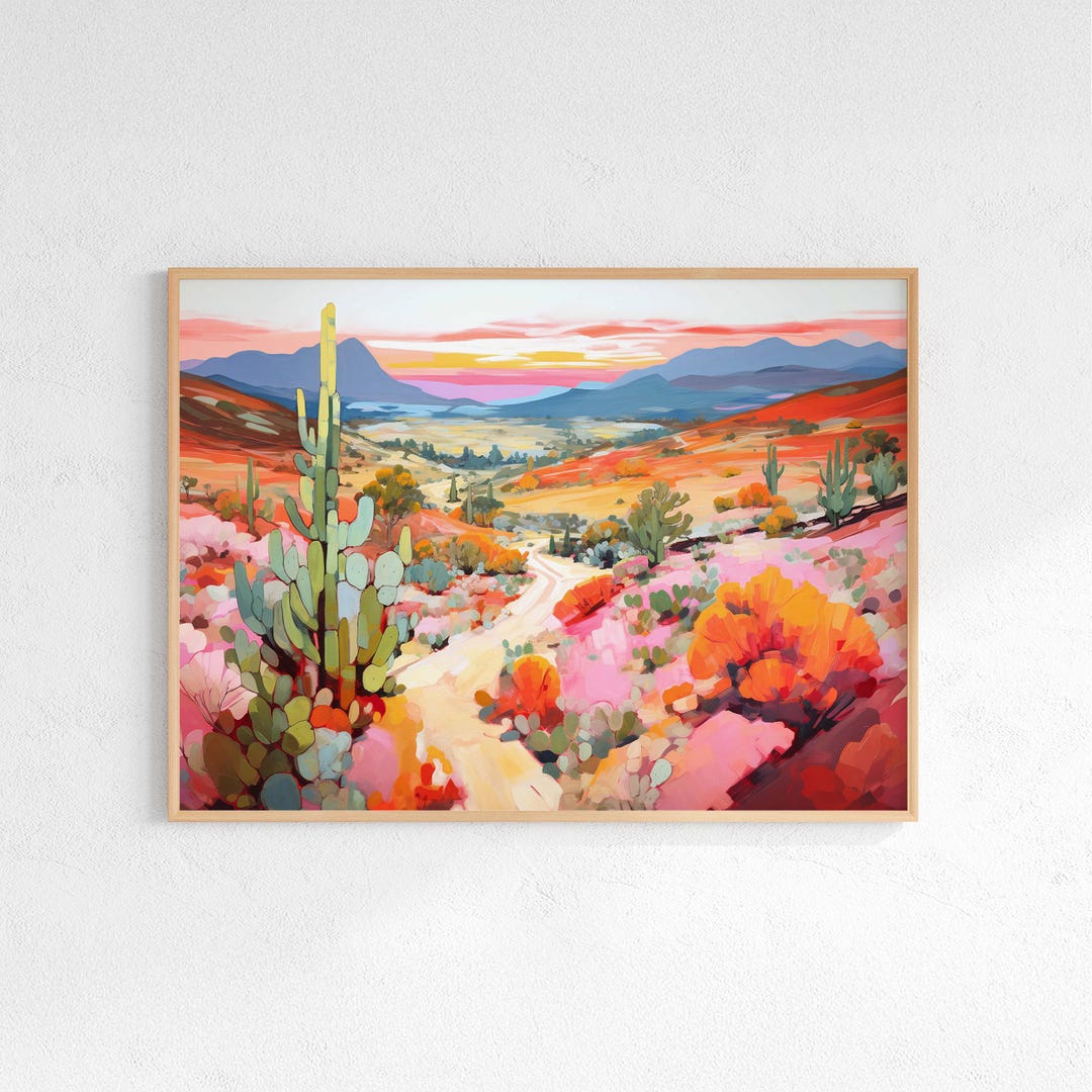 New Mexico Print Horizontal Wide Wall Art Above Sofa Desert Southwest ...