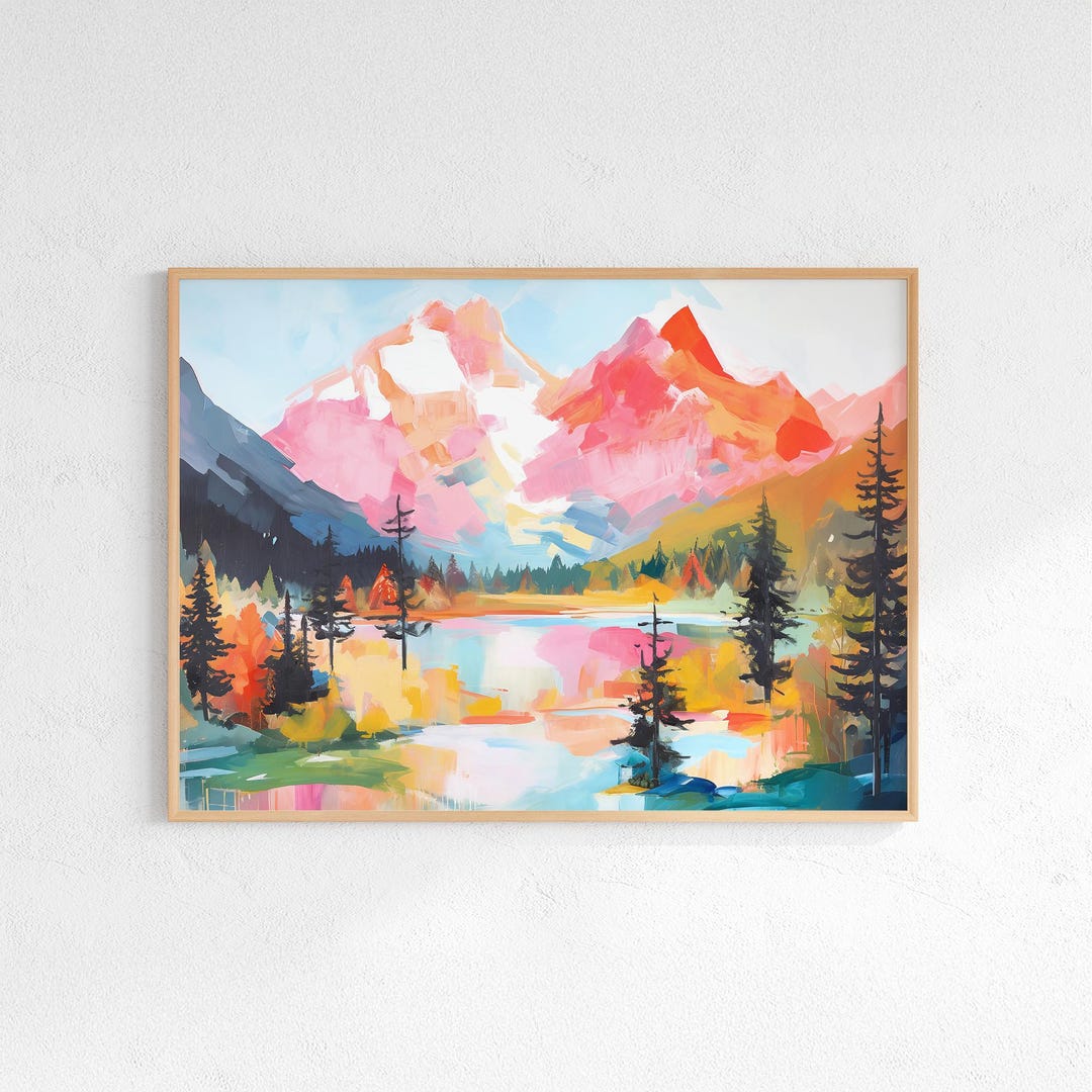 Colorado Print Horizontal, Wide Rocky Mountain Wall Art Above Sofa Home ...
