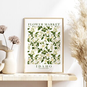 Idaho Syringa State Flower Print Ivory Wildflower Floral Botanical Wall ...
