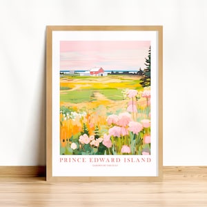Impressão da Ilha do Príncipe Eduardo PEI Pôster Canadá Viagem Arte de parede Impressão Pintura em aquarela retrô, download para impressão