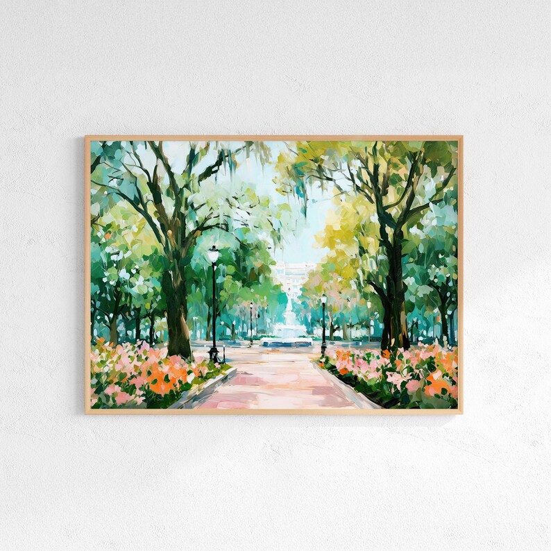 Georgia Abstract Georgia Print Horizontal Wall Art, Garden Print Landscape Painting Park ...