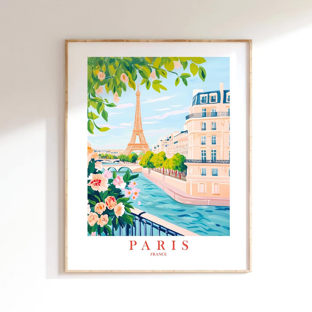 パリのエッフェル塔のプリント、パリの街並みの絵画、壁アートポスター