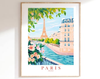 パリのエッフェル塔のプリント、パリの街並みの絵画、壁アートポスター