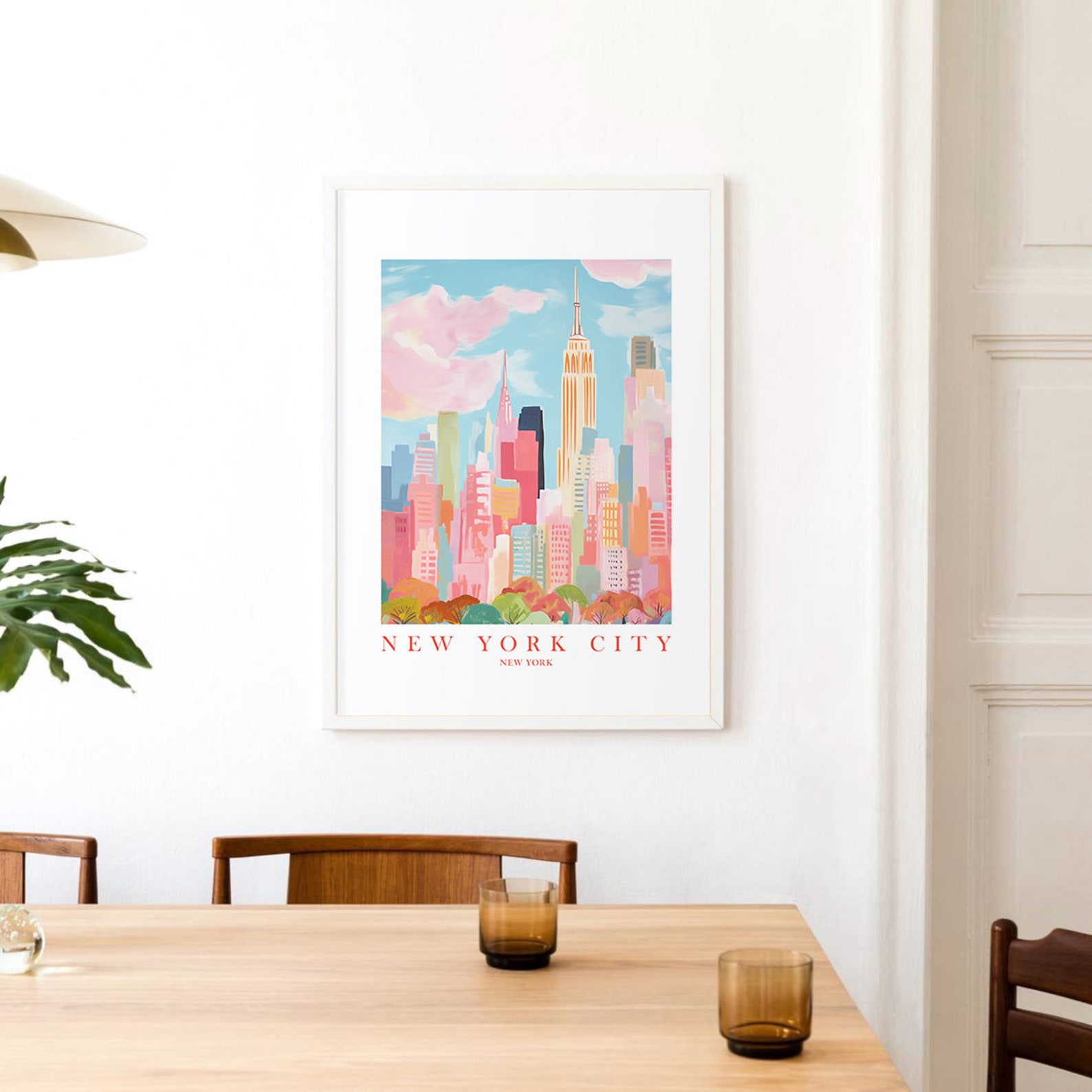 New York City Poster Manhattan Wall Art Travel Print NY City Skyline ...
