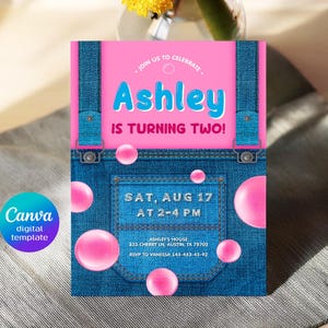 Printable Ms Rachel Birthday Invitation, editable first words invite, let's say party, first words invite template, 2nd second 3rd third image 5