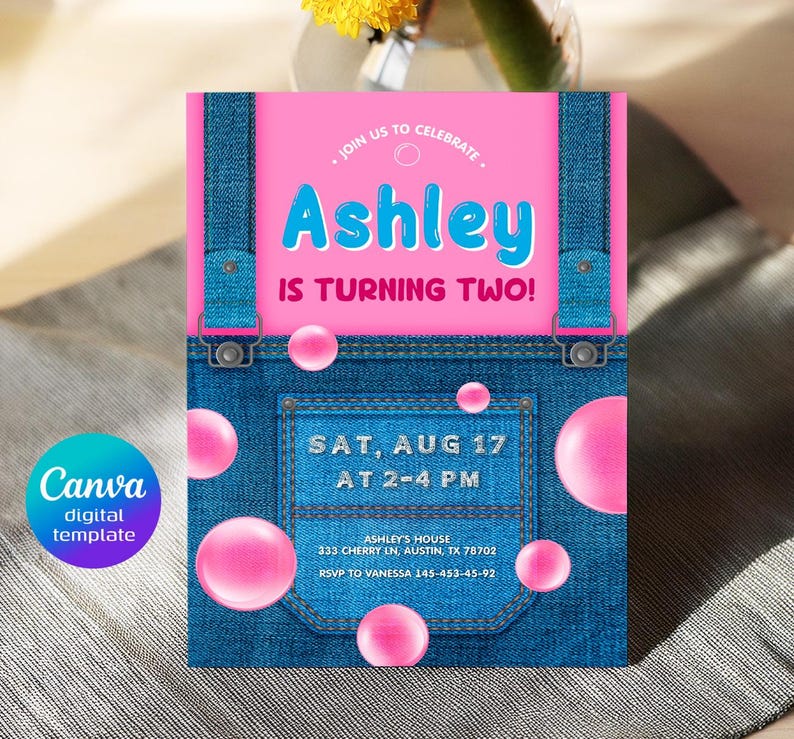 Printable Ms Rachel Birthday Invitation, editable first words invite, let's say party, first words invite template, 2nd second 3rd third image 5
