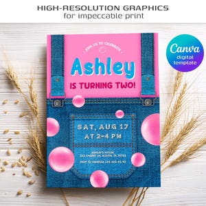 Printable Ms Rachel Birthday Invitation, editable first words invite, let's say party, first words invite template, 2nd second 3rd third image 2
