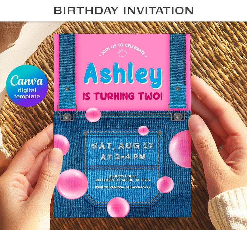 Printable Ms Rachel Birthday Invitation, editable first words invite, let's say party, first words invite template, 2nd second 3rd third image 1