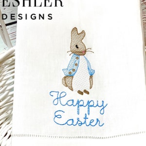 Peter Rabbit Tea Towel, Embroidered Peter Rabbit Towel, Peter Rabbit ...