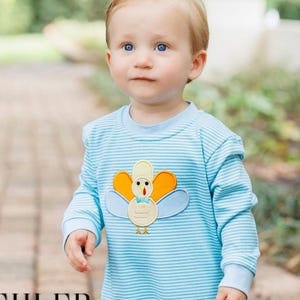 Toddler Boy Turkey Romper, Baby Boy Turkey Romper, Pastel Boys turkey romper, boys monogram turkey romper, baby boy turkey outfit