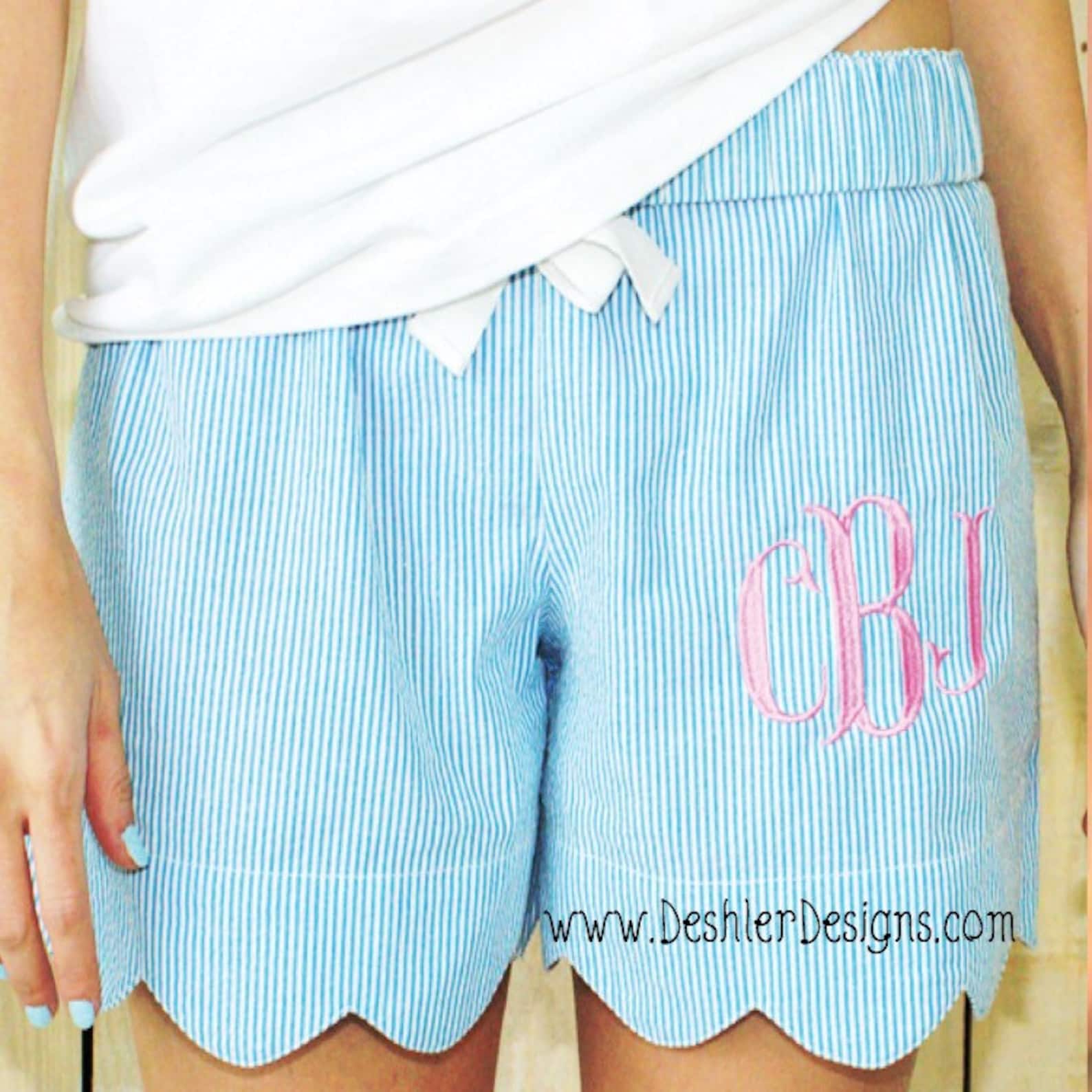 Scallop Trim High-waisted Shorts