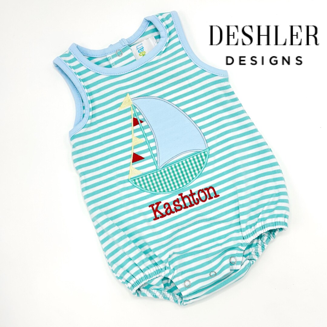 Bailey Boys Sailing Seagulls 1-Piece Swimsuit with Ruffle