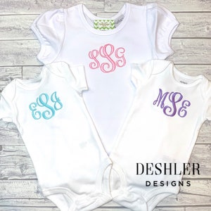 Monogrammed bodysuit, bodysuit with Initials , monogram bodysuit, monogram onsie, monogrammed onsie, personalized baby gift, baby gift idea image 8