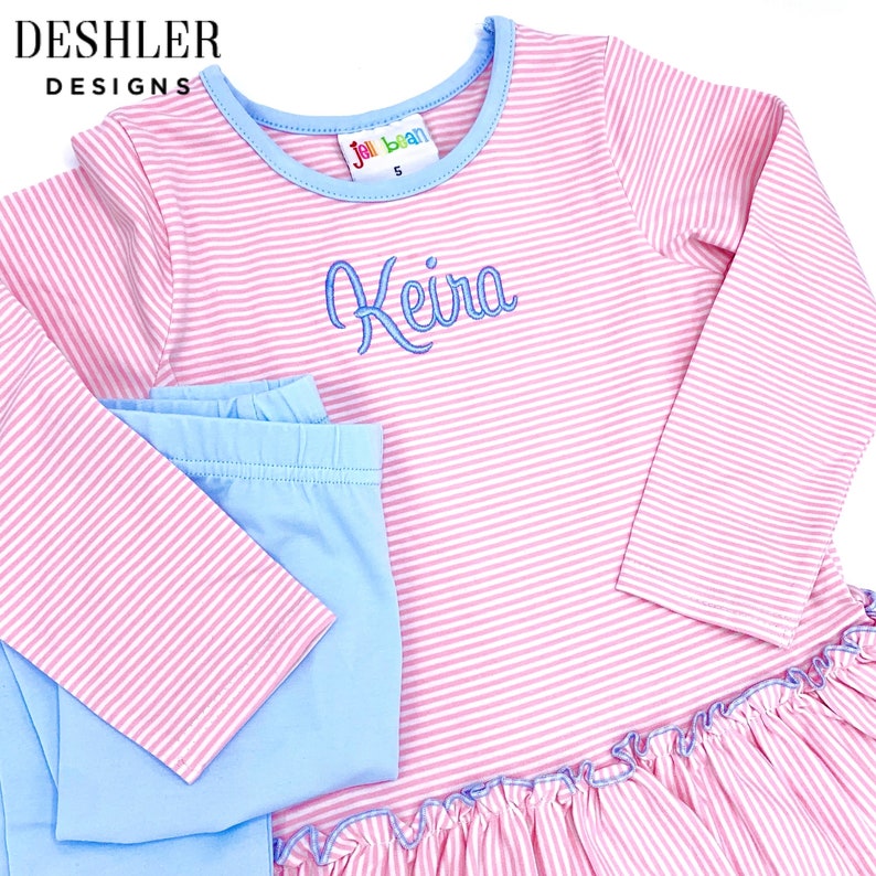 Monogram Girls Outfit, Pink Monogram Shirt, Girls Monogram Outfit ...