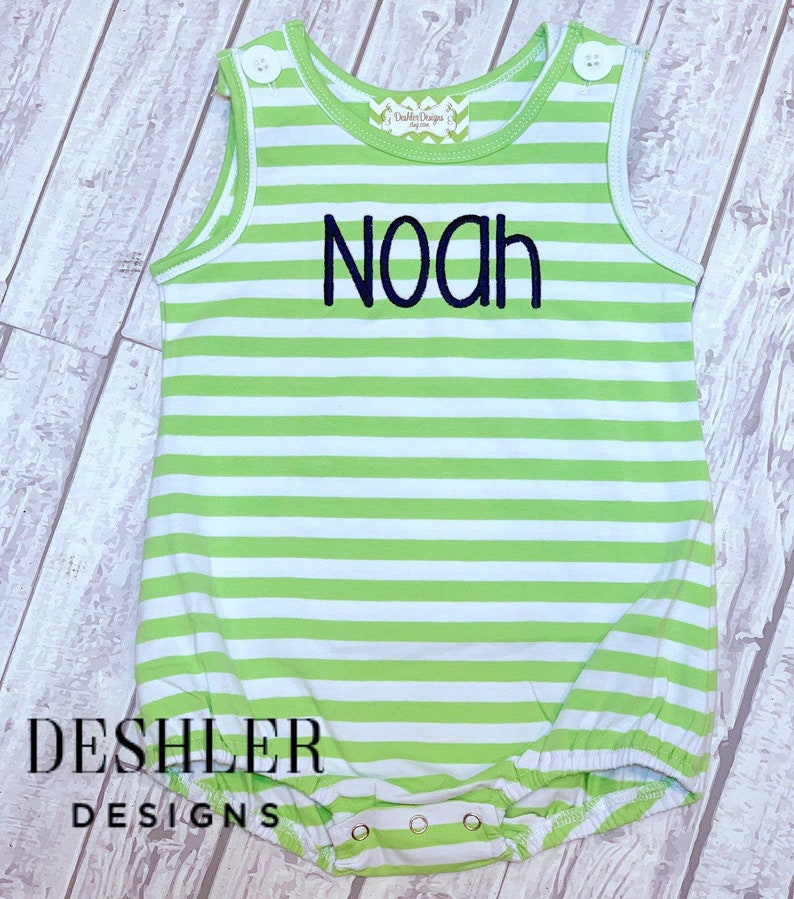 Monogram Bubble Baby Bubble Boys Sunsuit Monogrammed Etsy