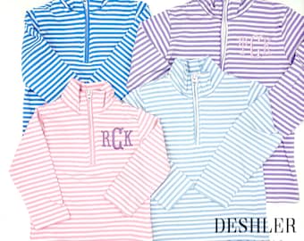 Monogram Kids Pullover, Matching Sibling Outfit, Girls Monogram Pullover, Boys Monogram pullover, sibling sets, jellybean pullover, striped