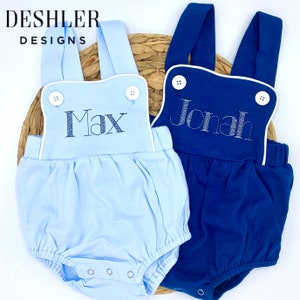 Boys Sunsuit, Boys Romper, Boys Monogram Sunsuit, Boys Monogram Romper, Boys Summer Sunsuit, Boys Monogrammed Sunsuit, baby boy gift, baby