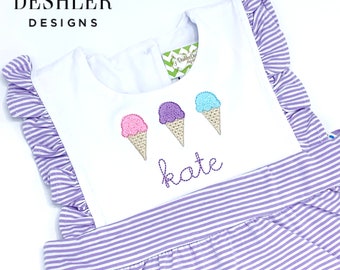 Monogram Ice Cream Romper, Ice Cream bubble, Ice cream outfit, Ice Cream Romper, Ice Cream Birthday Party, Ice cream theme party, ice cream