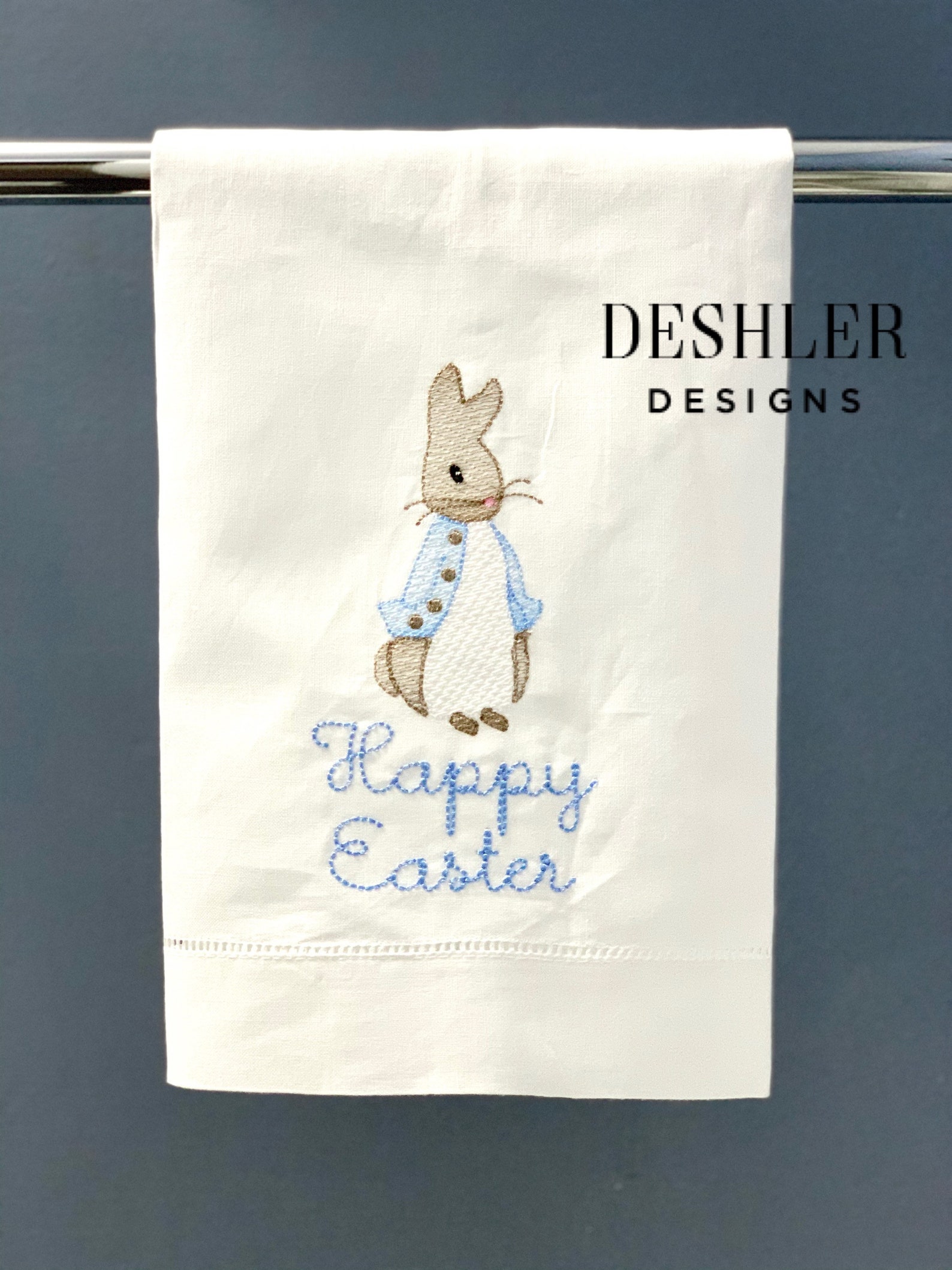 Peter Rabbit Tea Towel, Embroidered Peter Rabbit Towel, Peter Rabbit ...