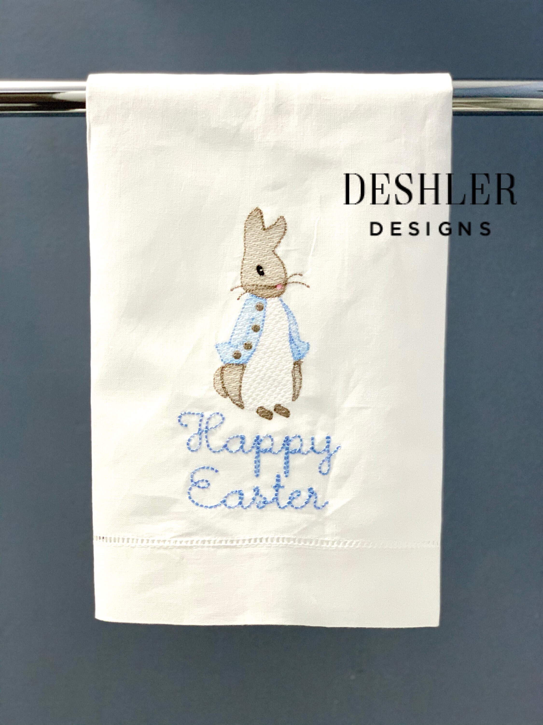 Peter Rabbit Tea Towel, Embroidered Peter Rabbit Towel, Peter Rabbit ...