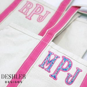 Applique Monogram Tote Bag, monogrammed applique tote bag, modern tote bag, embroidered tote bag, personalized tote bag, fabric monogram bag