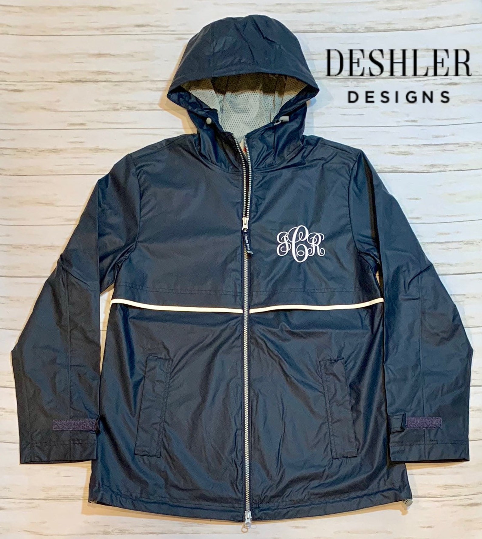 Monogrammed Rain Jacket Monogram Rain Jacket Charles River Etsy
