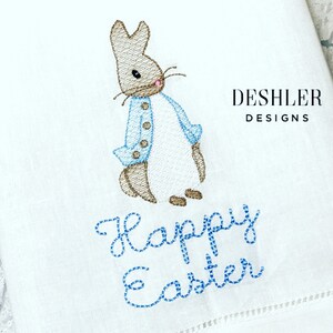 Peter Rabbit Tea Towel, Embroidered Peter Rabbit Towel, Peter Rabbit ...