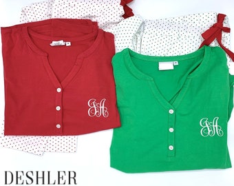 Women's Knit Pajama Set, Womens Christmas Pajamas, Womens 2 piece pajamas, ladies christmas pajamas
