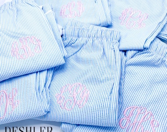 Monogram pajama Pants, pajama pants, Seersucker Pants, lounge pants, Monogrammed pajama Pants, seersucker pjs, PJ Pants, monogram lounge