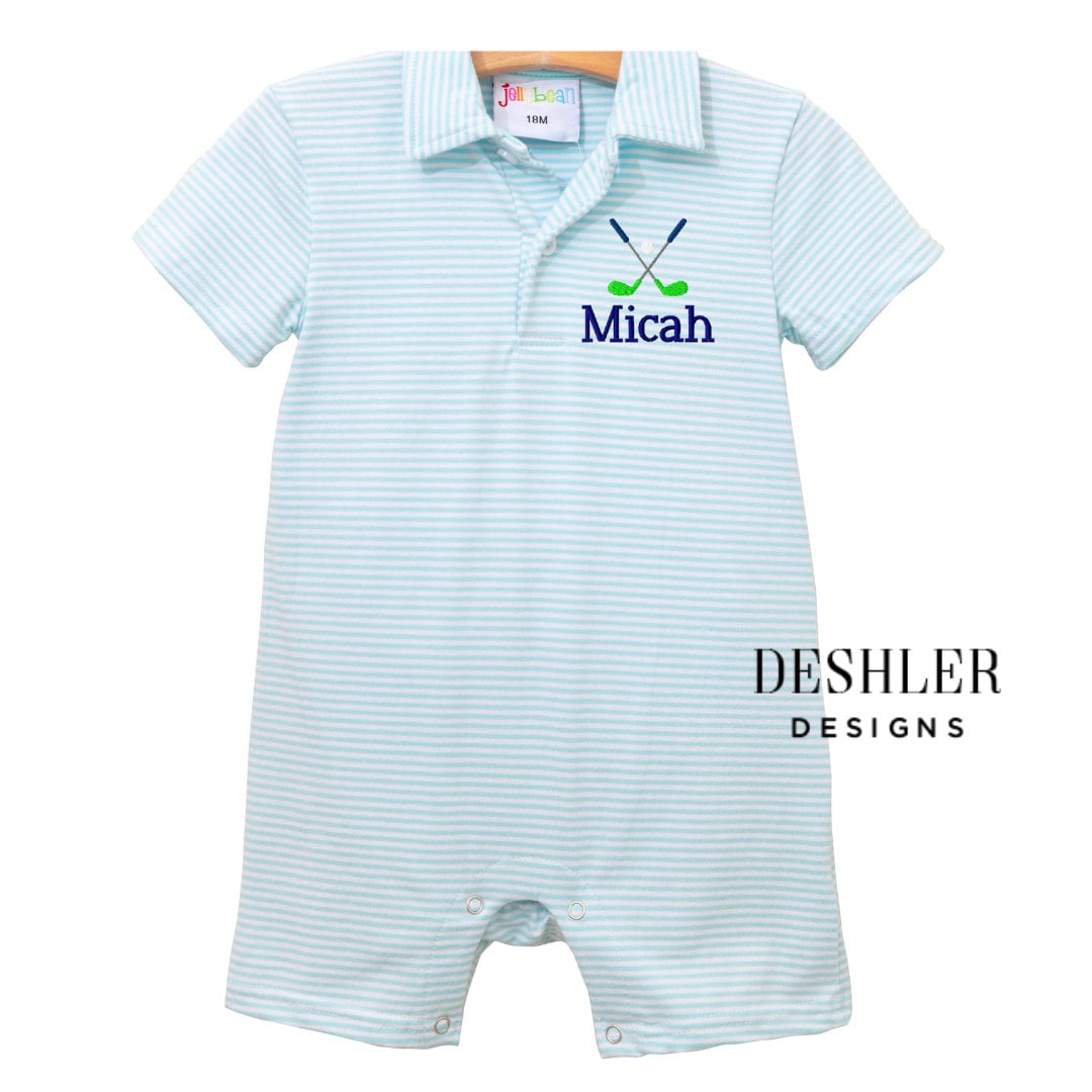 Aqua Baby Boy Golf Outfit, Toddler Boy Golf Outfit, Baby Boy Golf Gift