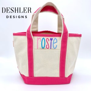 Small Tote Bag, Small Monogram Tote, Monogrammed Tote bag, Monogram tote bag, Kids tote bag, small boat tote, small beach bag, pet bag