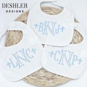 Baptism bib, Baptism gift, Monogram Baptism bib, girls Baptism bib, boys Baptism bib, Baptism bibs, christening gift, christening bibs