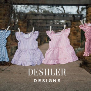 Monogram Seersucker Dress, Seersucker Dress, Monogrammed Seersucker Dress, Monogrammed dress, monogram dress, deshler Designs, summer dress image 2