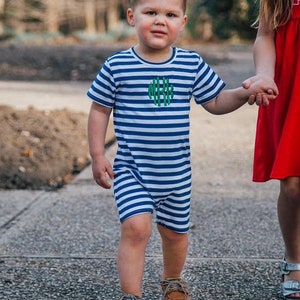 Boys Monogram Romper, Monogram Boys Romper, Monogram Romper ...
