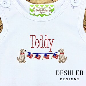 Patriotic baby outfit, patriotic baby boy outfit, patriotic bubble, Fourth of July bubble, 4th of July outfit, patriotic baby bubble, dogs