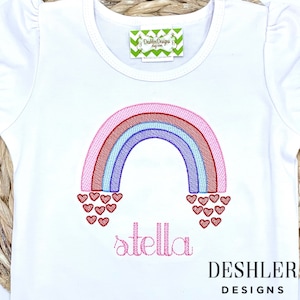 Girls Valentine Shirt, girls valentines shirt, Valentines Day shirt for girls, personalized valentines shirt, rainbow shirt for girls