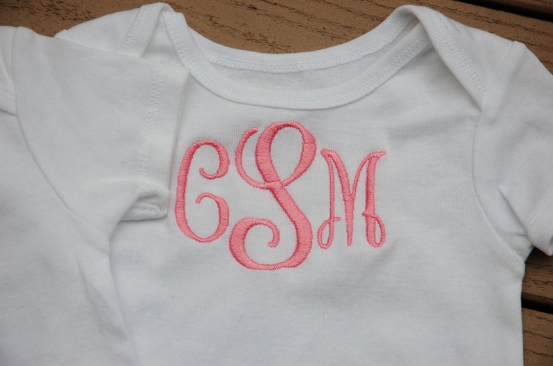 Monogrammed bodysuit, bodysuit with Initials , monogram bodysuit, monogram onsie, monogrammed onsie, personalized baby gift, baby gift idea image 5