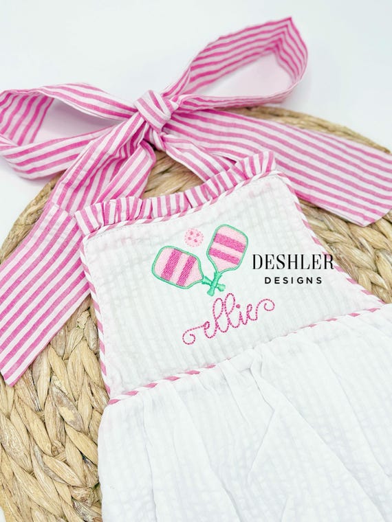 Baby Girl Pickleball Bubble, Pickleball Bubble, Pickleball outfit, girls pickleball romper, girls pickleball bubble, pickleball romper