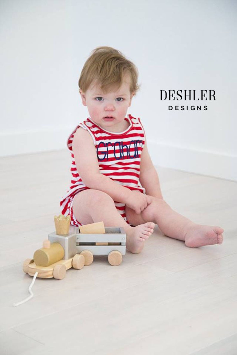 Monogram Bubble Baby Bubble Boys Sunsuit Monogrammed Etsy