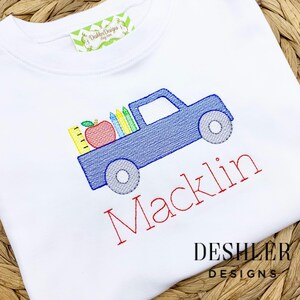 Boys Back to School Shirt, Back to school shirt, Back to School Truck, back to school truck shirt, back to school tee, monogram BTS shirt