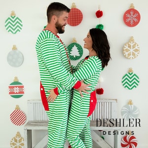 Adult Christmas pjs, adult christmas pajamas, trap door pjs, trap door pajamas, family pajamas, Christmas pjs, Christmas pajamas, xmas pjs image 1