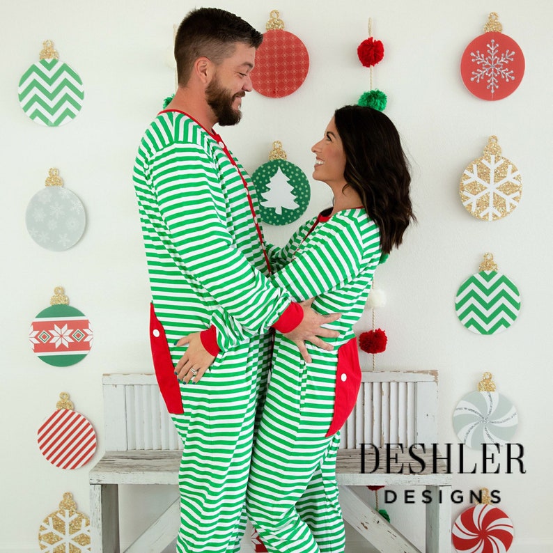 Adult Christmas pjs, adult christmas pajamas, trap door pjs, trap door pajamas, family pajamas, Christmas pjs, Christmas pajamas, xmas pjs image 1