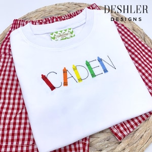 Back to School Shirt, Back to school tee for kids, crayon name shirt, back to school, back to school tee, monogram back to school, crayon t