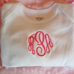 Monogrammed bodysuit, bodysuit with Initials , monogram bodysuit, monogram onsie, monogrammed onsie, personalized baby gift, baby gift idea image 2