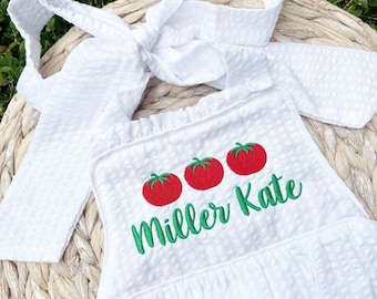 Girls Tomato Bubble, baby girl Tomato outfit, toddler girl Tomato outfit, girls Tomato sunsuit, Tomato romper, Tomato bubble, Tomato theme