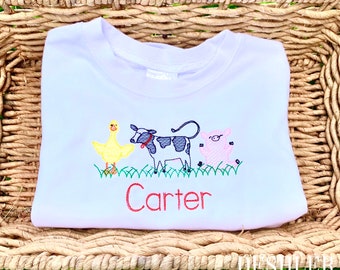 Farm Animals Shirt, Farm Animals Tee, Farm Animals Outfit, boys Farm animal outfit, farm animals t shirt, farm animal first birthday, farm