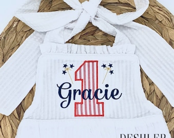 Patriotic First Birthday Outfit, Patriotic Birthday Party, Girls Patriotic First Birthday, Girls Patriotic 1st Birthday, Patriotic Party